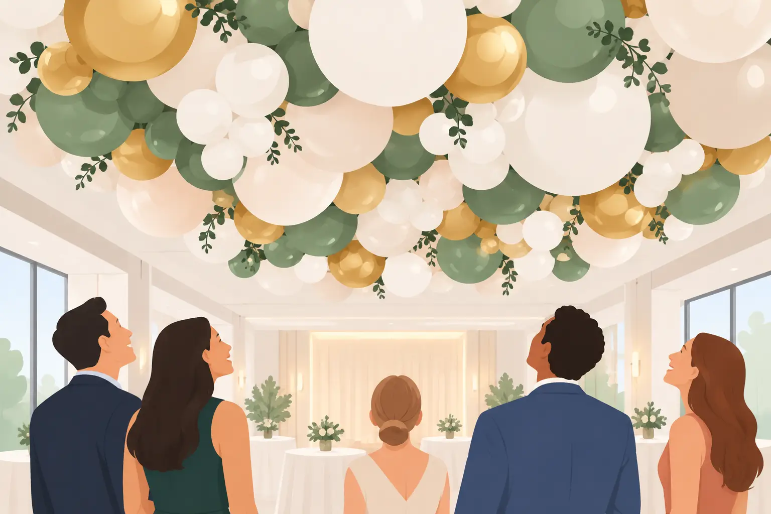 Balloon Ceiling Decor That Makes Guests Look Up