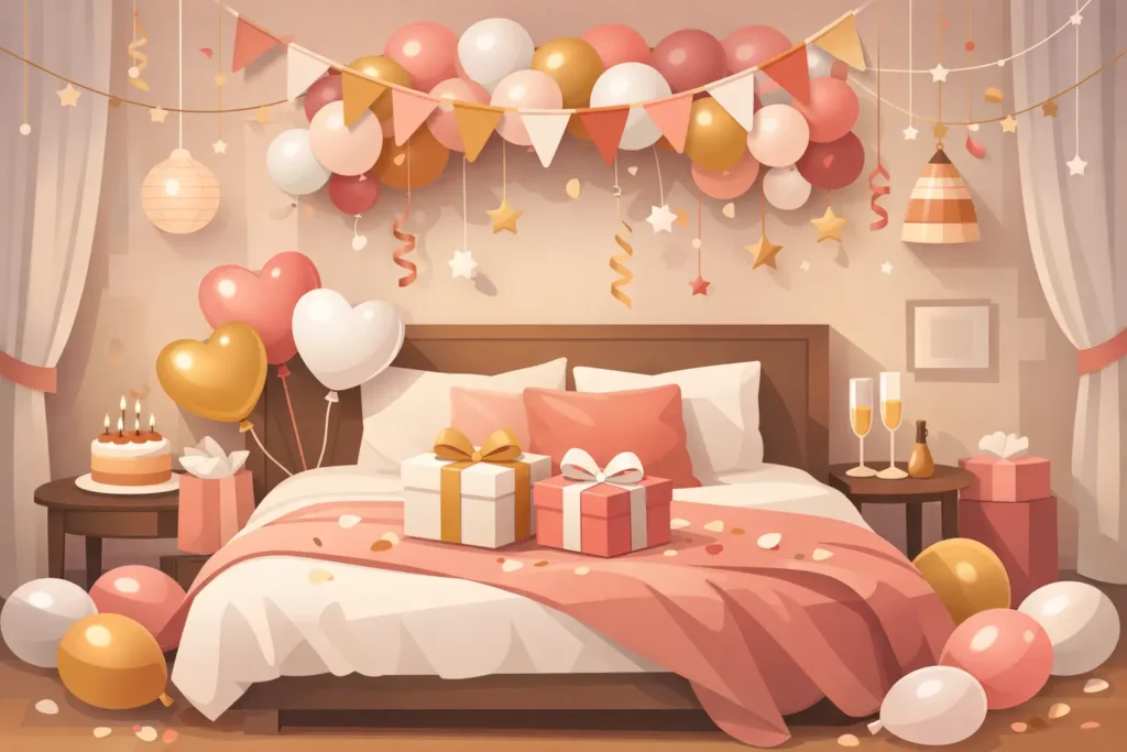 Birthday Surprise Room Setup Example Ideas