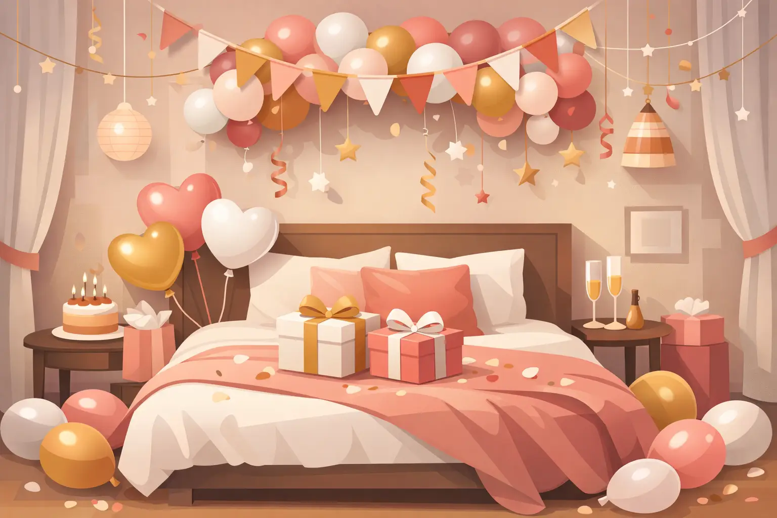 Birthday Surprise Room Setup Example Ideas