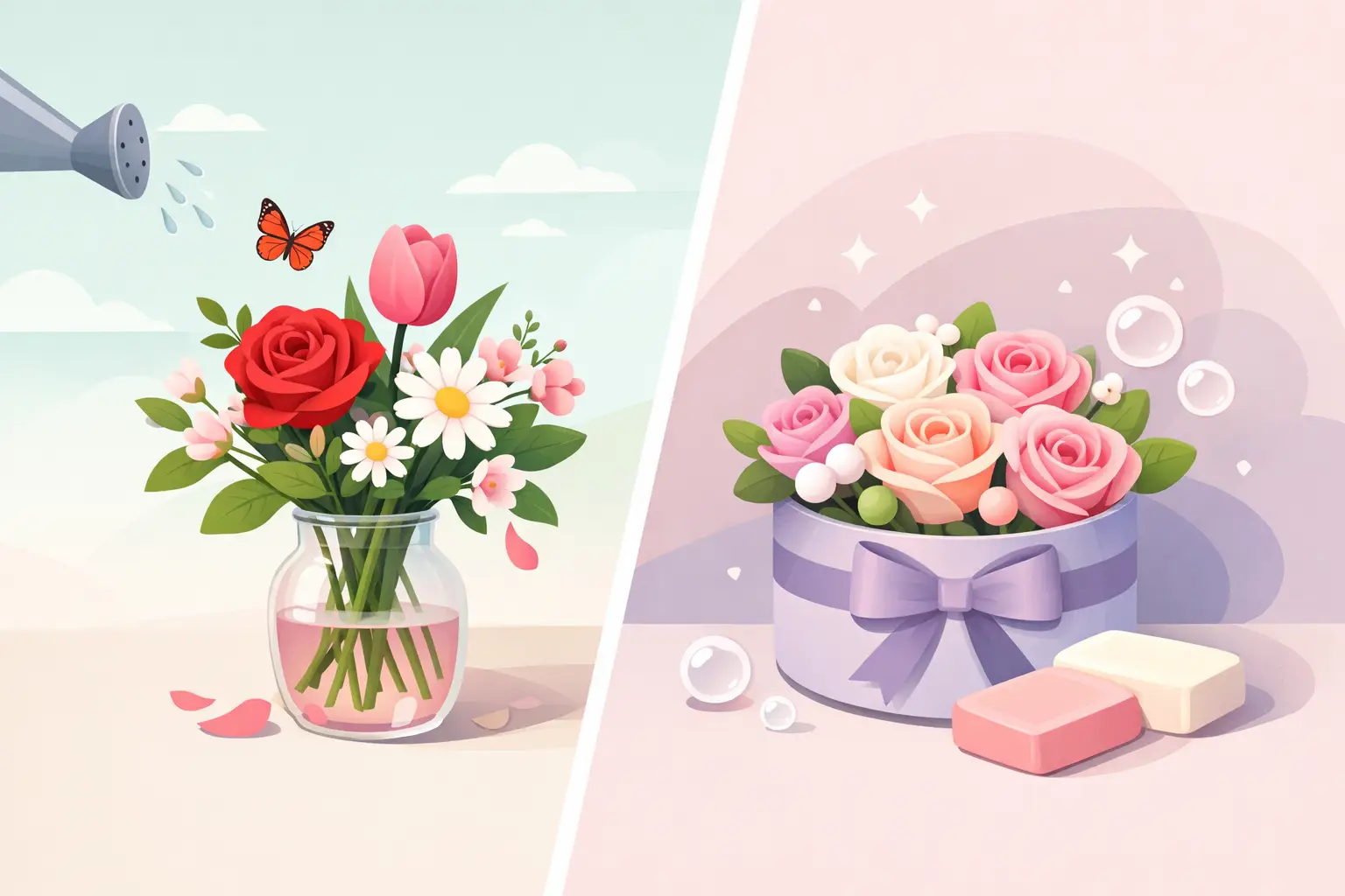 Fresh Flowers vs Soap Flowers for Every Occasion