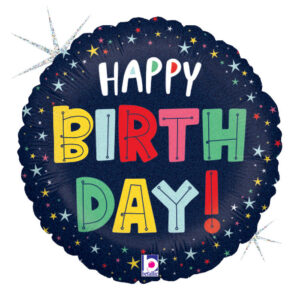 Birthday Colourful Stars Foil Balloon