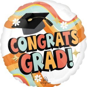 Groovy Congrats Grad Foil Balloon