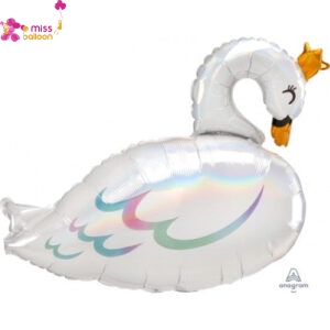 Iridescent Swan Holographic Foil Balloon