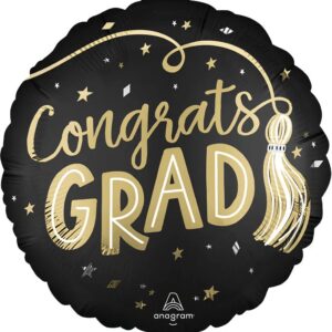 Satin Twirling Tassels Congrats Grad Foil Balloon